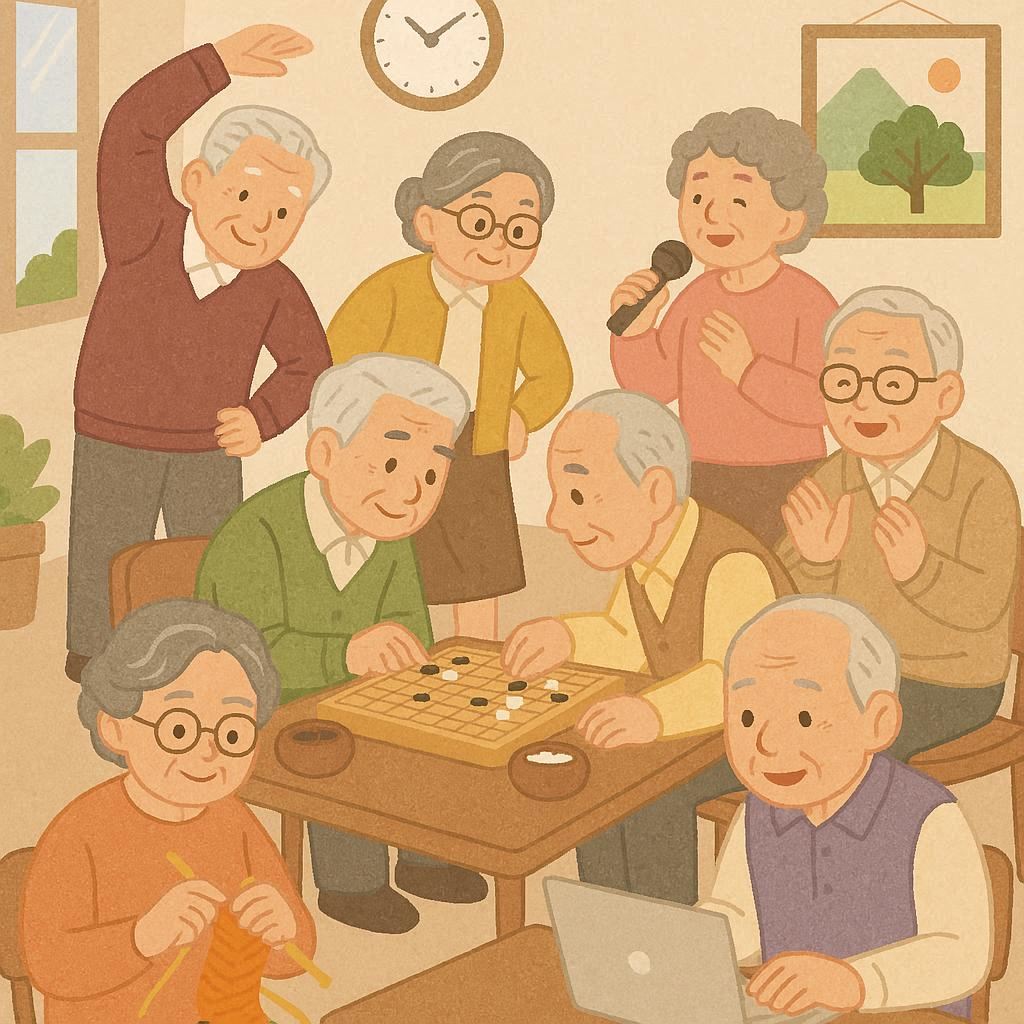 어른신들이 다양한 활동을 하는 모습