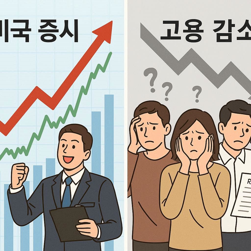 고용위축과 미증시 상승