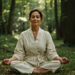 명상중인 중년 여성